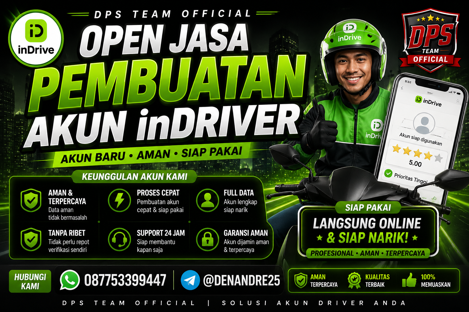 Jasa Pembuatan Akun InDriver